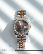 Load image into Gallery viewer, Rolex Datejust Rose Gold Diamond Bezel 126281RBR Pre-Owned
