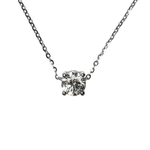 Load image into Gallery viewer, 18K White Gold 4 Prong Diamond Necklace
