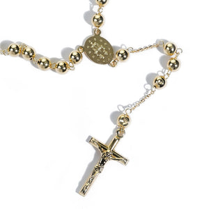 18K Gold Rosary Necklace