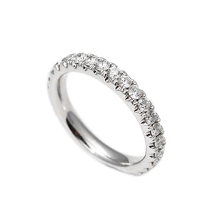 18K White Gold 1.20CT Pavé Diamond Eternity Ring