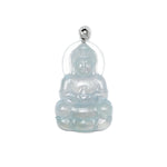 Load image into Gallery viewer, 18K White Gold Translucent Quan Yin Jadeite Jade Pendant with Diamonds
