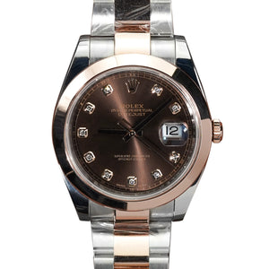 Rolex 2019 Datejust Steel and Everose Chocolate Diamond Dial Pre-Owned