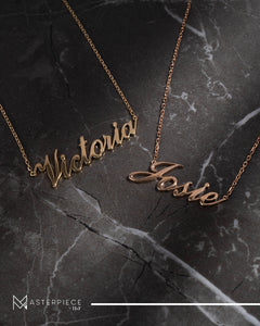 Custom 18K Rose Gold Letter Necklace