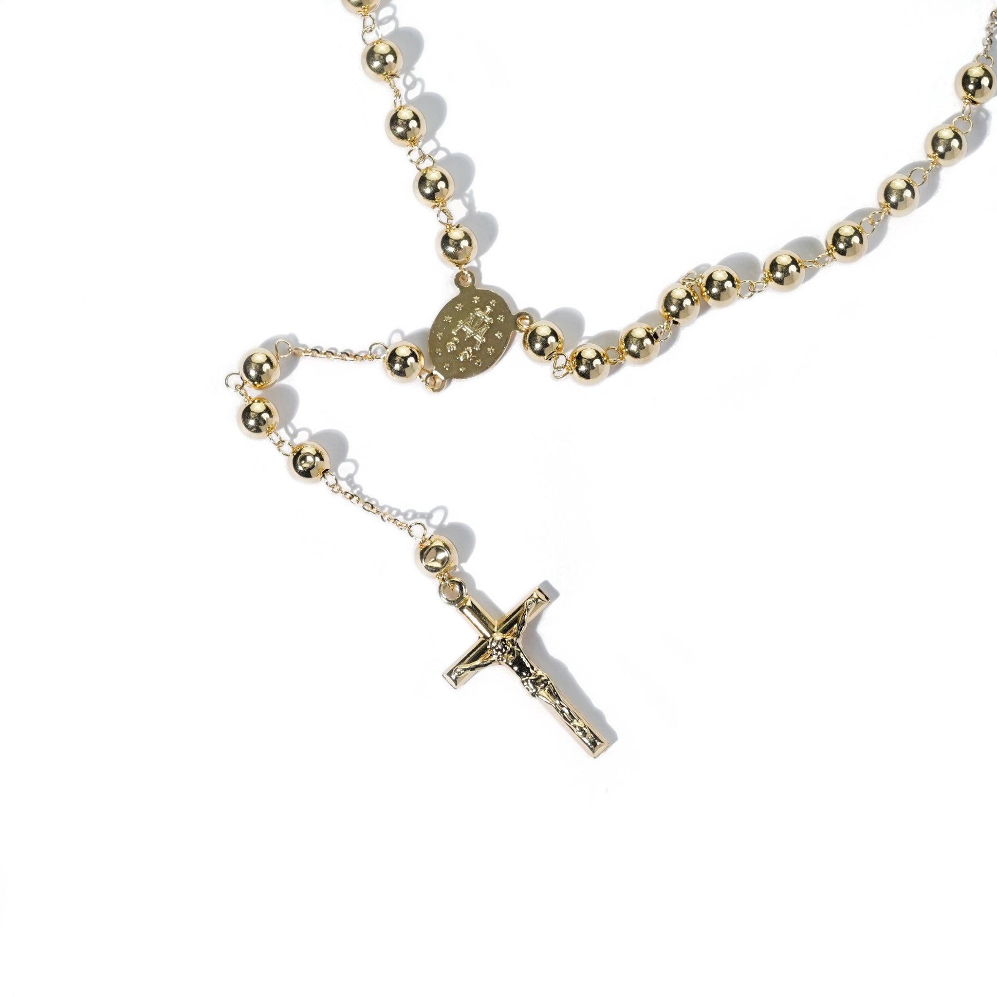 18K Gold Rosary Necklace
