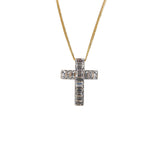 Load image into Gallery viewer, 18K Yellow Gold Baguette Cross Pendant (Large)
