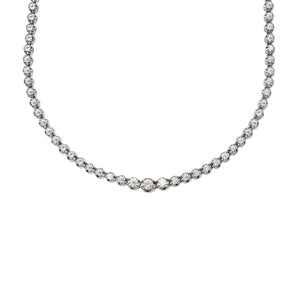 18K White Gold Classic Diamond Necklace (3.40CT)