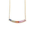 Load image into Gallery viewer, 18K Yellow Gold Precious Colour Stone Smile Necklace

