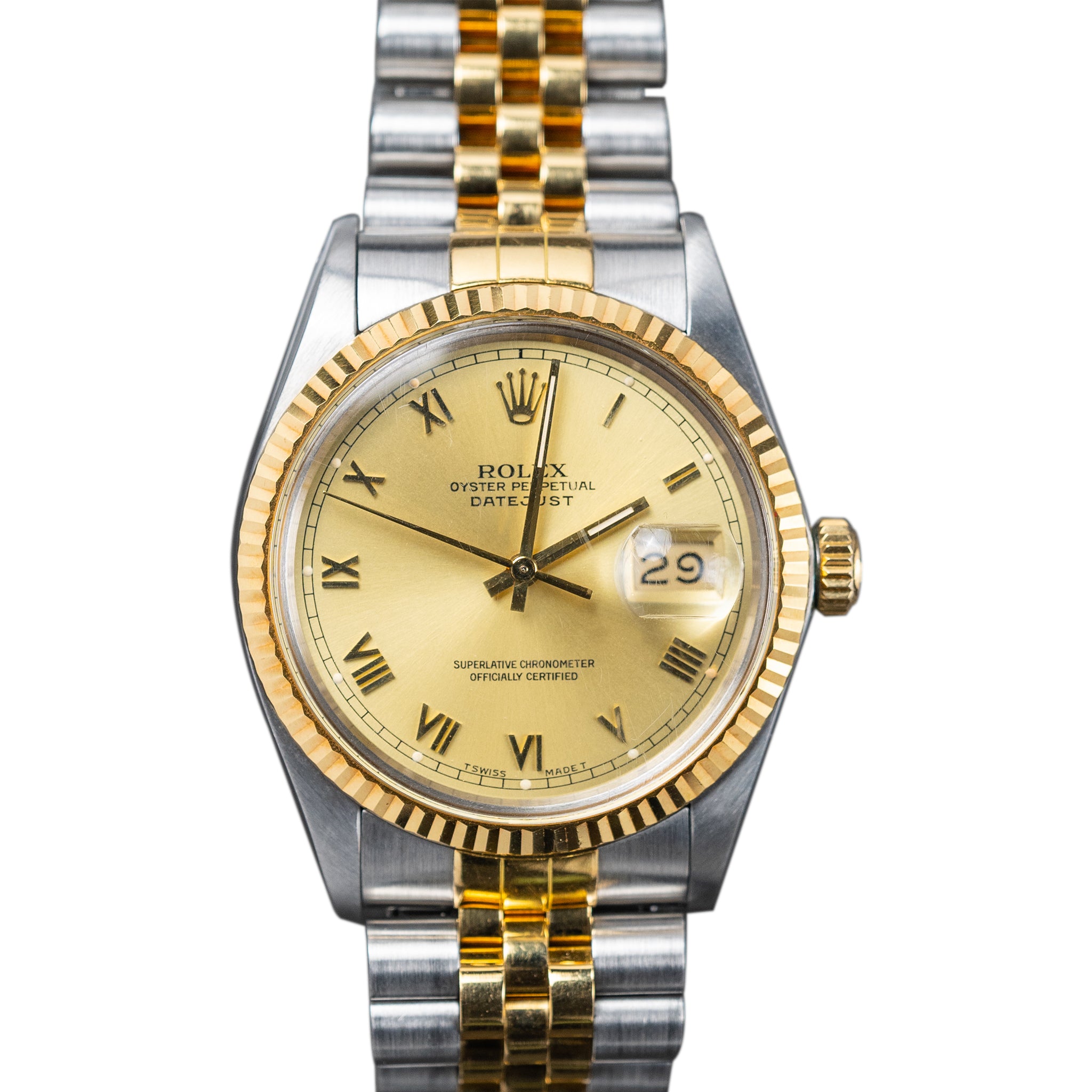 Rolex 36mm Datejust Two Tone Watch 16013 Pre-Owned
