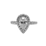 Load image into Gallery viewer, 18K White Gold 1CT Pear Shape Diamond Ring with Custom Halo
