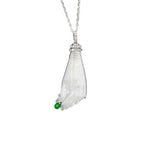 Load image into Gallery viewer, 18K White Gold Highly Translucent Buddha Hand Jadeite Jade Pendant with Diamonds
