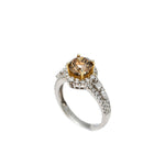 Load image into Gallery viewer, 18K White Gold Fancy Color Diamond Ring with Custom Halo
