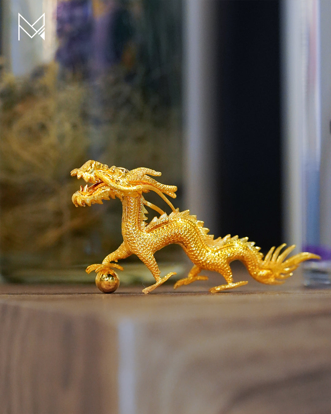 24K Solid Gold Dragon Display