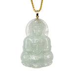 Load image into Gallery viewer, 18K Yellow Gold Highly Translucent Quan Yin Jadeite Jade Pendant

