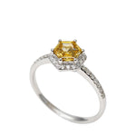 Load image into Gallery viewer, 18K White Gold Hexagon Shape Fancy Color Diamond Ring

