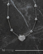Load image into Gallery viewer, 18K White Gold Heart Shape Diamond Necklace
