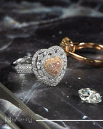 Load image into Gallery viewer, 18k White Gold Fancy Light Pink Heart Shape Diamond Ring and Pendant (2 ways)
