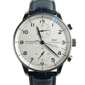 IWC Portuguese Chronograph Automatic Stainless 41mm Blue Arabic Watch - Pre Owned