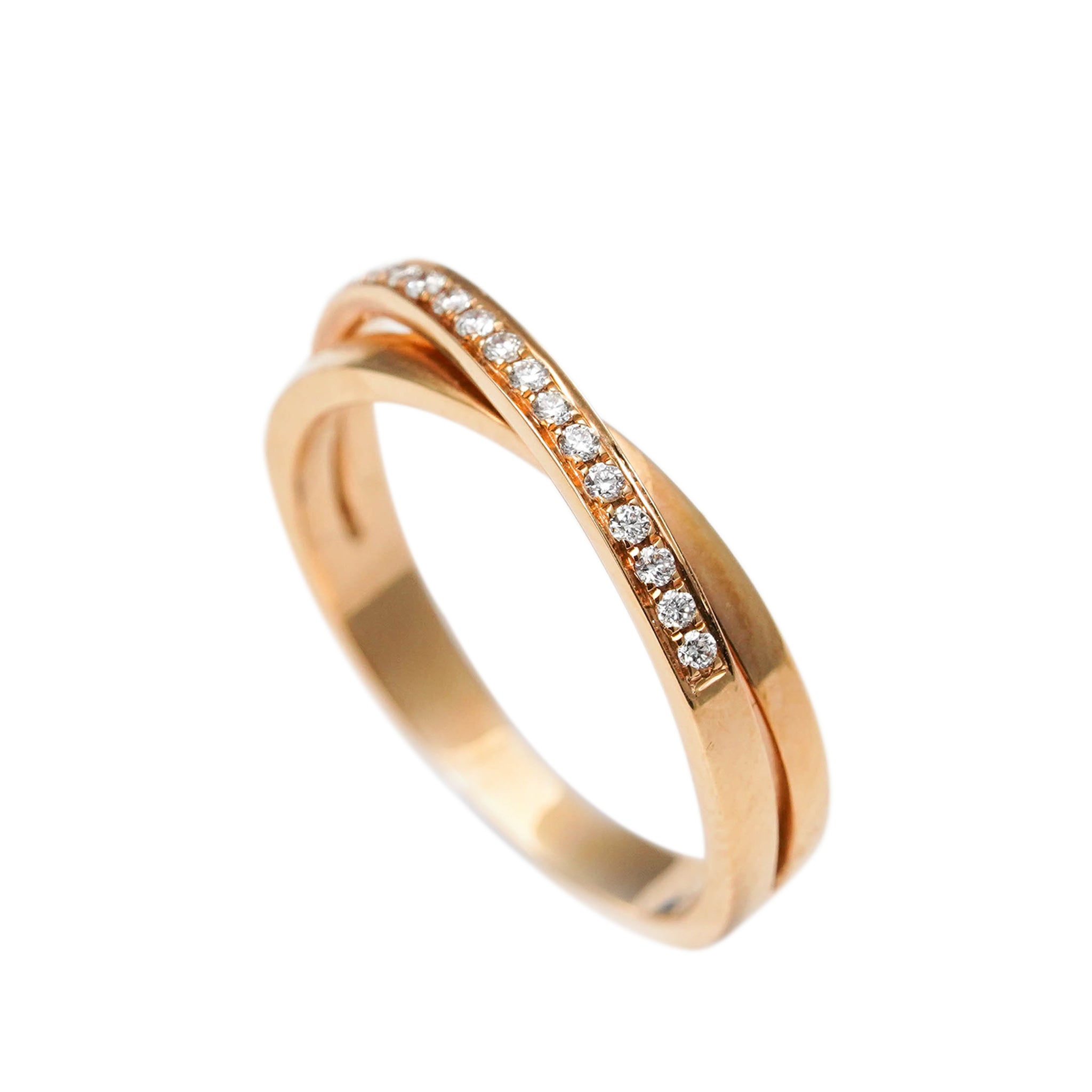 18K Gold Criss Cross Diamond Ring