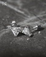 Load image into Gallery viewer, 18K White Gold Trilliant Cut Diamond Studs
