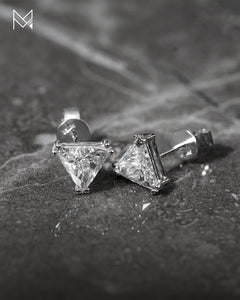 18K White Gold Trilliant Cut Diamond Studs