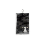 Load image into Gallery viewer, 18K White Gold Icy Black Jadeite Jade Monkey King Dog Tag
