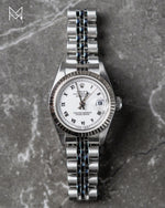 Load image into Gallery viewer, Rolex Ladies Datejust 26mm White 18K Gold Stainless Jubilee Watch 69174 Pre-Owned

