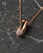 Load image into Gallery viewer, 18K Rose Gold Diamond Bullet Pendant
