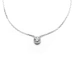 Load image into Gallery viewer, 18K Classic Solitaire Diamond Bezel Necklace
