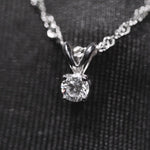 Load and play video in Gallery viewer, 18K 4 Prong V Shape Diamond Pendant
