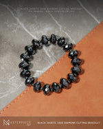 Load image into Gallery viewer, Black Jadeite Jade Diamond Cutting Bracelet
