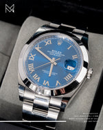 Load image into Gallery viewer, Rolex Datejust Blue Roman Dial  41mm 126300 Pre-Owned
