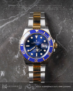 Rolex Submariner Date 41mm Ceramic Two Tone Gold Blue Dial Watch 126613LB