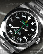 Load image into Gallery viewer, Rolex Air-King  Black Arabic Dial Green Second 40mm Automatic Watch 116900

