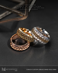 CARLEX Custom Gents Luxury Jubiliee Band Gold Ring