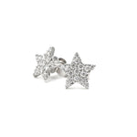 Load image into Gallery viewer, 18K White Gold Star Shape Cluster Set Diamond Studs
