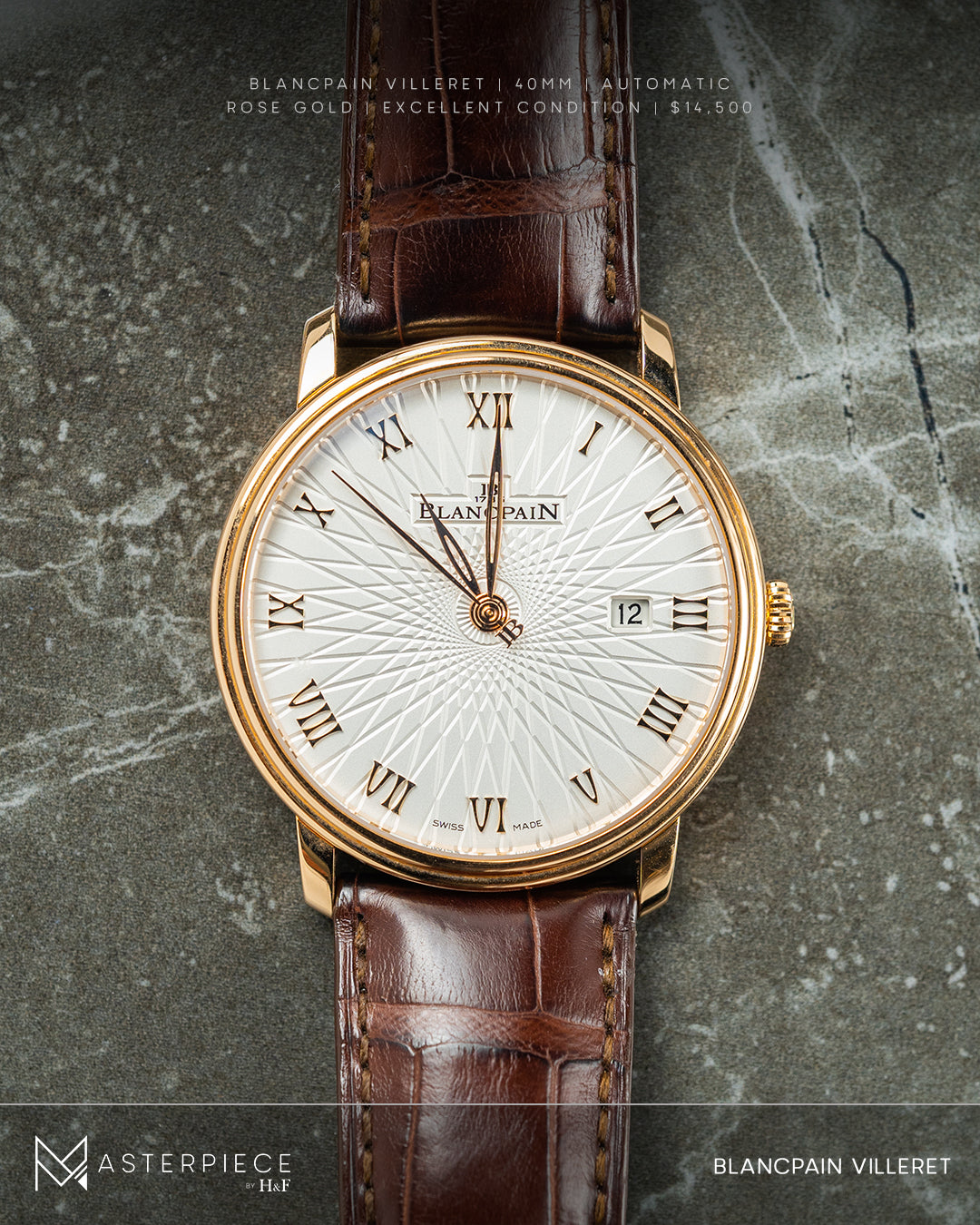 Blancpain Villeret 40mm  Automatic Rose Gold Watch Pre-Owned