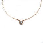 Load image into Gallery viewer, 18K Classic Solitaire Diamond Bezel Necklace
