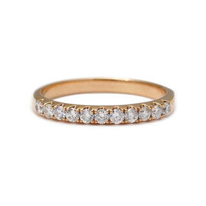 18K Rose Gold Pavé Diamond Ring (Medium stones)