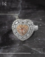 Load image into Gallery viewer, 18k White Gold Fancy Light Pink Heart Shape Diamond Ring and Pendant (2 ways)
