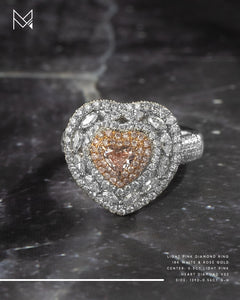 18k White Gold Fancy Light Pink Heart Shape Diamond Ring and Pendant (2 ways)