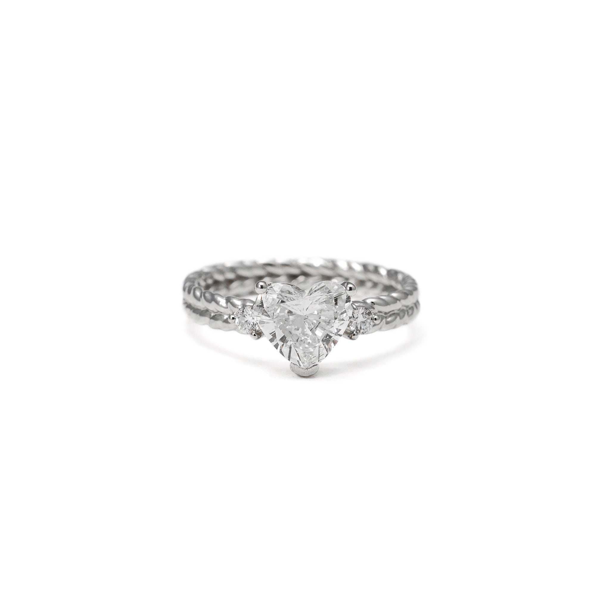 18K White Gold 1.26CT Heart Shape Diamond Ring