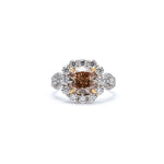 Load image into Gallery viewer, 18K White Gold 3CT Cushion Cut Fancy Color Diamond Ring with Custom Halo
