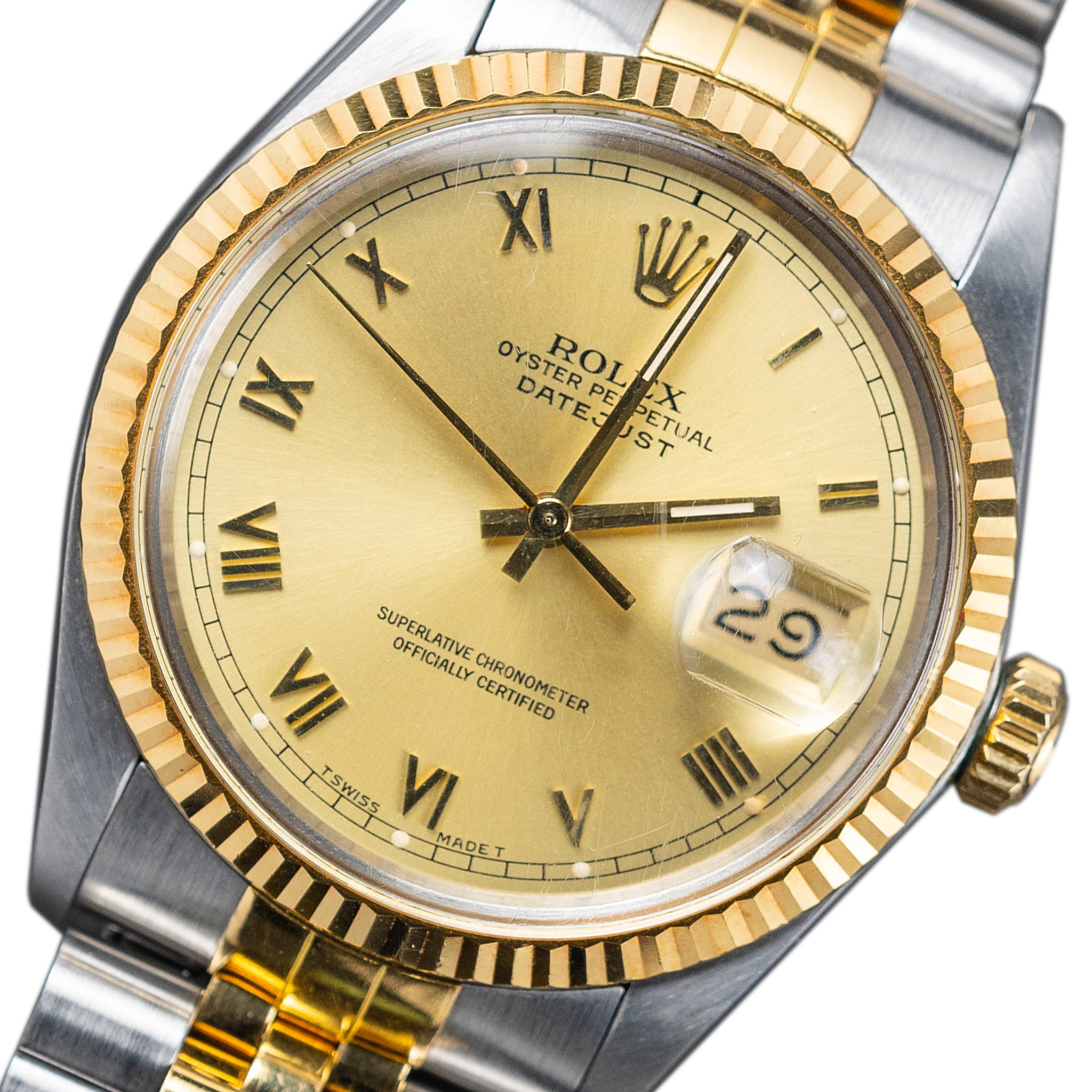 Rolex 36mm Datejust Two Tone Watch 16013 Pre-Owned