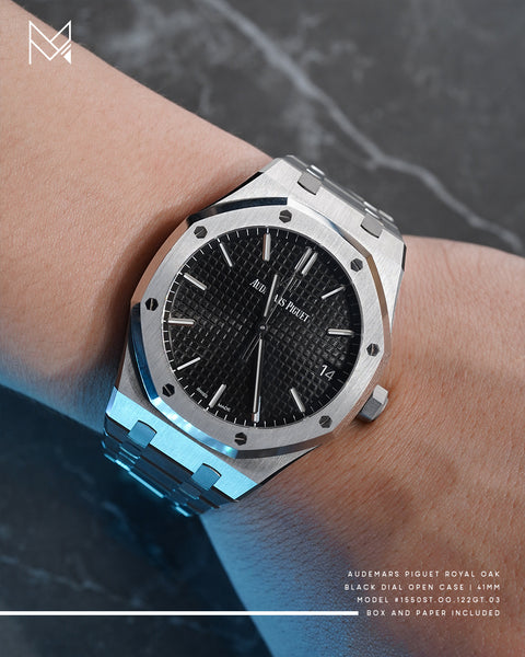 royal oak 15500 black dial