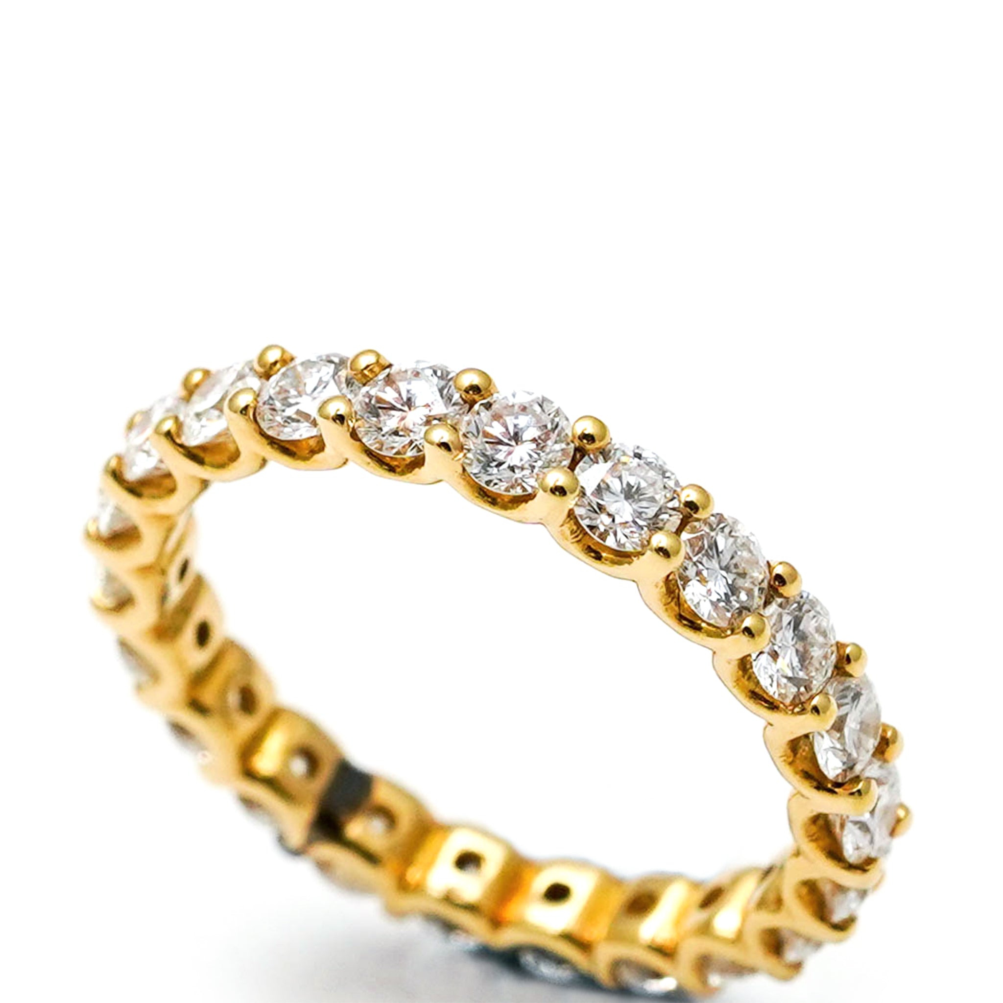 18K Yellow Gold Fully Exposed Diamond Eternity Ring