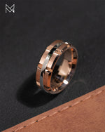 Load image into Gallery viewer, CARLEX Custom Gents Luxury Two Tone Beveled Gold Band
