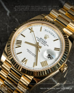 Load image into Gallery viewer, Rolex President Day-Date 40mm 228238 18K Yellow Gold White Roman Dial Watch 2021 Pre-Owned
