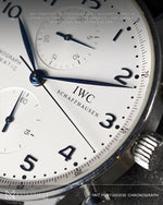 Load image into Gallery viewer, IWC Portuguese Chronograph Automatic Stainless 41mm Blue Arabic Watch - Pre Owned
