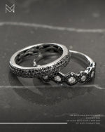 Load image into Gallery viewer, 18K White Gold Black &amp; White Diamond Ring
