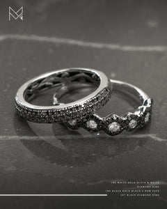 18K White Gold Black & White Diamond Ring